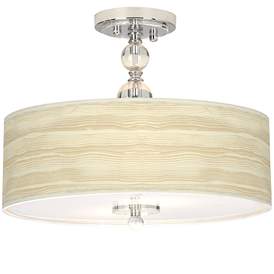 Image1 of Birch Blonde 16" Wide Crystal Accent Semi-Flush Ceiling Light