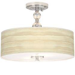 Birch Blonde 16&quot; Wide Crystal Accent Semi-Flush Ceiling Light