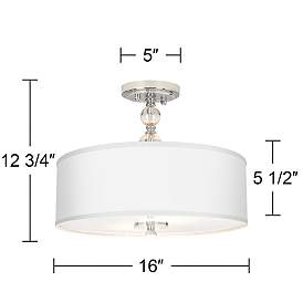 Image4 of Birch Blonde 16" Wide Crystal Accent Semi-Flush Ceiling Light more views