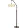 Birch Blonde Bronze Downbridge Arc Floor Lamp