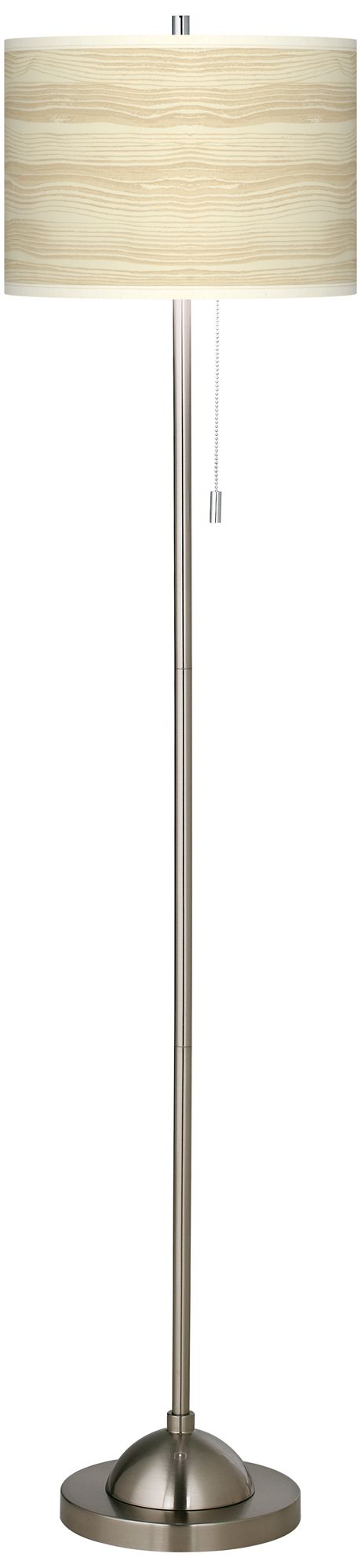 Birch Blonde Brushed Nickel Pull Chain Floor Lamp 26Y99 Lamps Plus