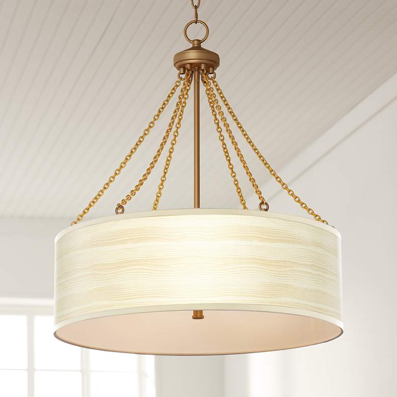 Image 1 Birch Blonde Dana Antique Brass Pendant Light