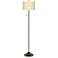 Birch Blonde Giclee Glow Bronze Club Floor Lamp