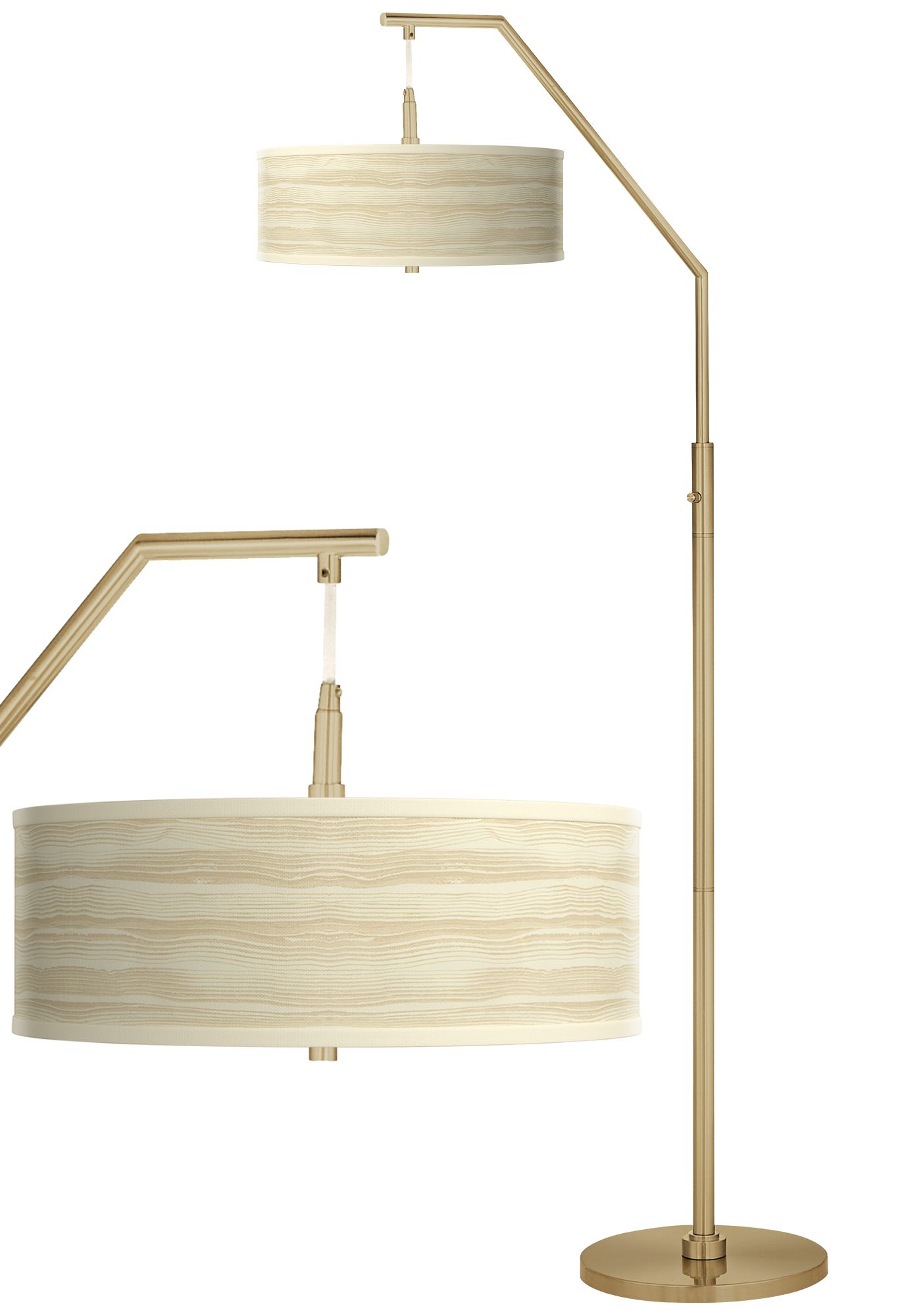 Image Birch Blonde Giclee Warm Gold Arc Floor Lamp