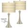 Birch Blonde Trish Brushed Nickel Touch Table Lamps Set of 2