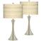 Birch Blonde Trish Brushed Nickel Touch Table Lamps Set of 2