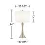 Birch Blonde Trish Brushed Nickel Touch Table Lamps Set of 2