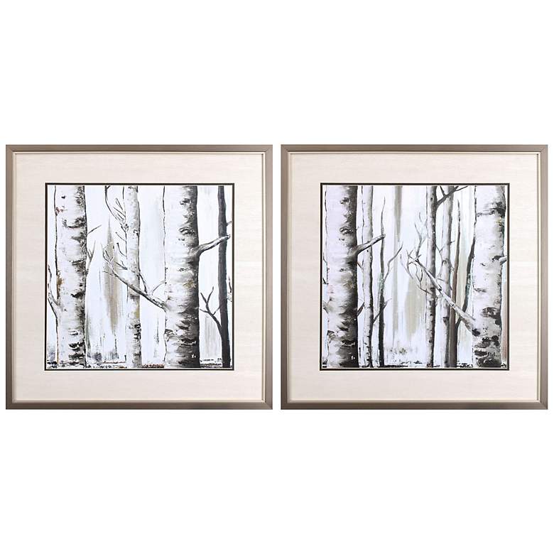 Image 3 Birch Forest 25 inch Square 2-Piece Framed Wall Art Set
