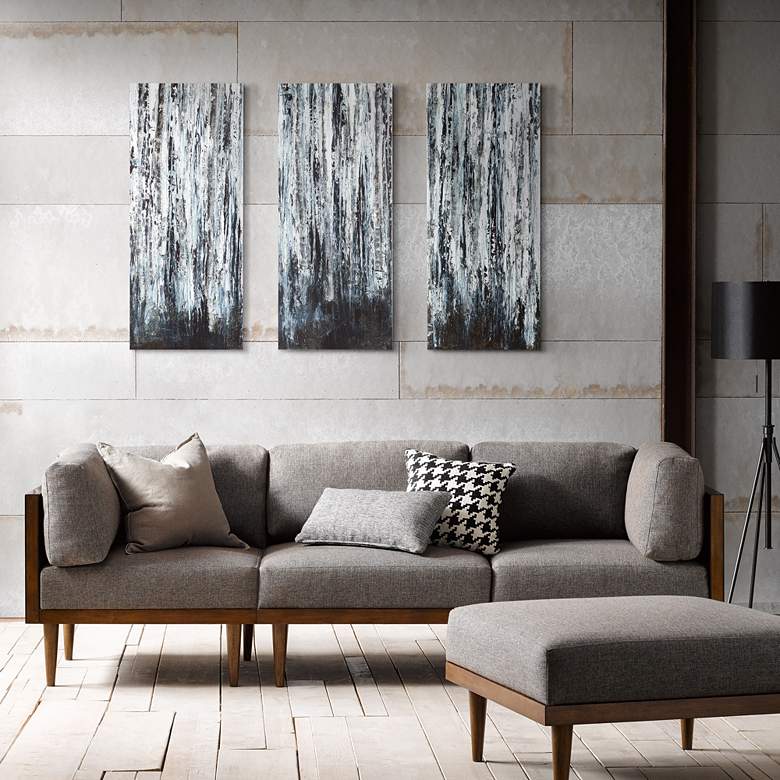 Image 1 Birch Forest 35" High 3-Piece Canvas Wall Art Set