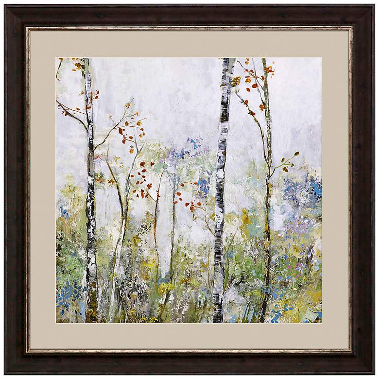Image 1 Birch Forest II 42" Square Giclee Framed Wall Art
