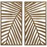 Birch Palms Carved 35" High Dark Brown 2-Piece Wall Art Set