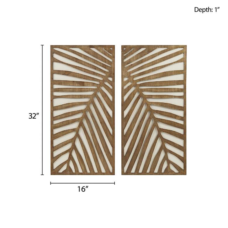 Image 7 Birch Palms Carved 35" High Dark Brown 2-Piece Wall Art Set more views