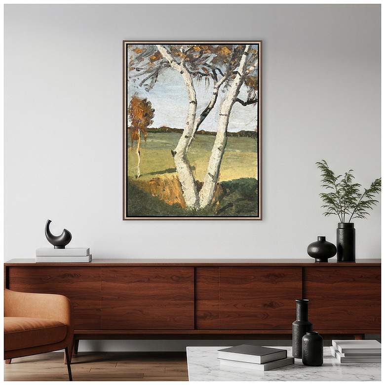 Image 4 Birch Tree in a Landscape 39"W x 51"H Canvas more views