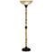 Birch Tree With Alabaster Glass Torchiere Floor Lamp