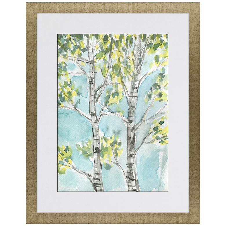 Birch Trees I 39&quot; High Rectangular Giclee Framed Wall Art