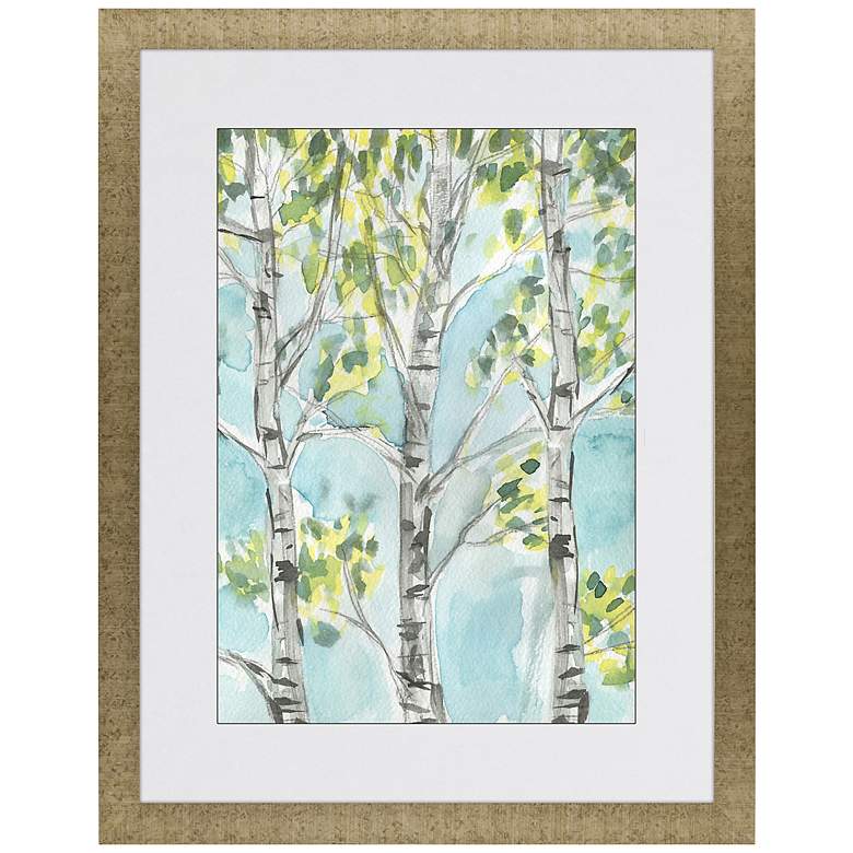 Image 1 Birch Trees II 39" High Rectangular Giclee Framed Wall Art