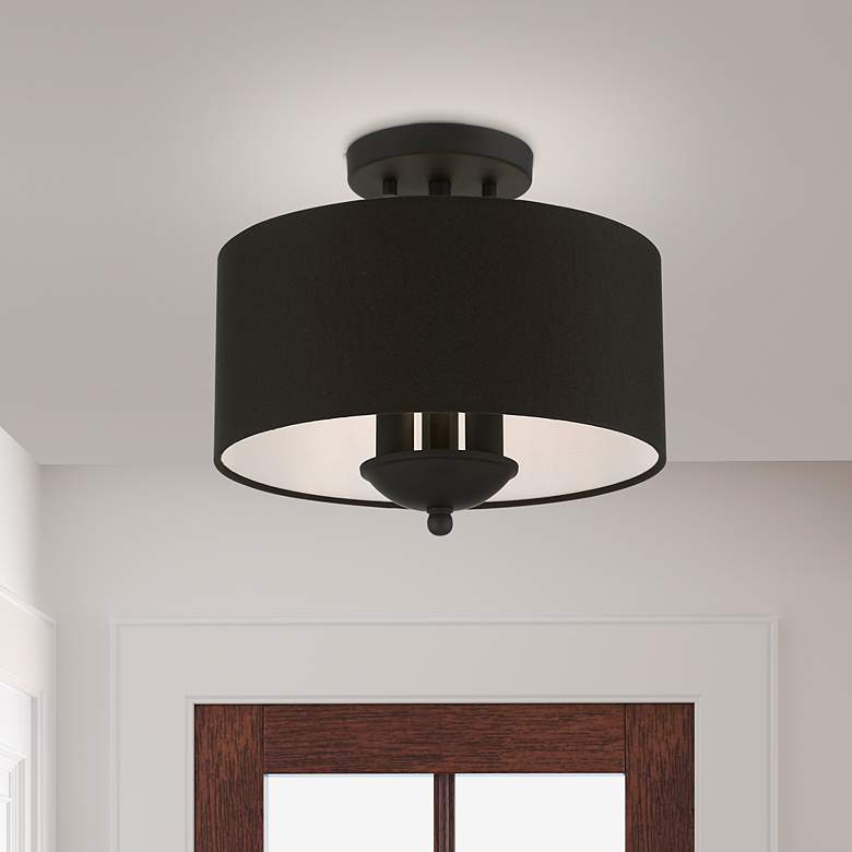 Image 1 Birchwood 3 Light Black Semi-Flush Mount