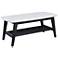 Birchwood 42" Wide Faux White Marbled Top Black Slatted Coffee Table