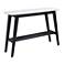 Birchwood 46" Wide Faux White Marble Top Black Slatted Console Table