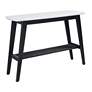 Birchwood 46" Wide Faux White Marble Top Black Slatted Console Table