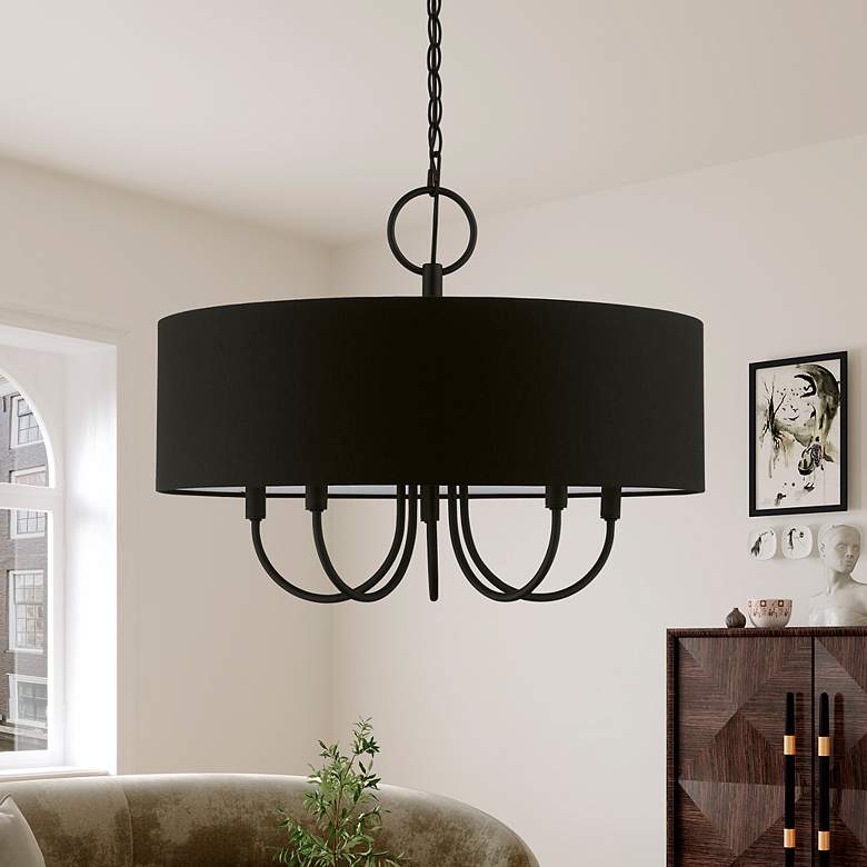 Image 1 Birchwood 5 Light Black Pendant