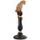 Bird 12" High Hand-Painted Black and Gold Decorative Statue