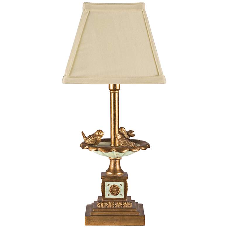 Image 1 Bird Bath 15 inch High Gold Leaf Accent Table Lamp