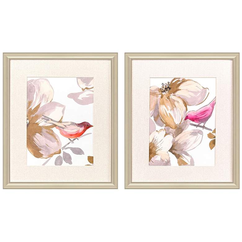 Image 1 Bird Chatter 20"W x 24"H Framed Wall Art Set of 2