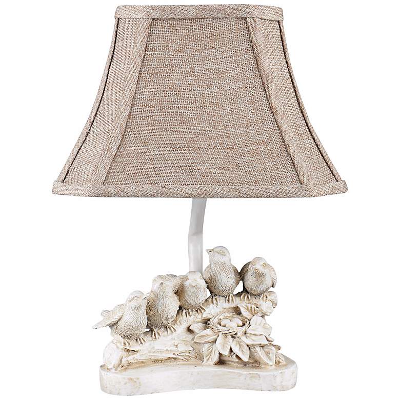 Image 2 Bird Chorus 12 inch High Antique White Small Accent Lamp
