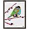 Bird on Branch 28" High Framed Canvas Wall Art