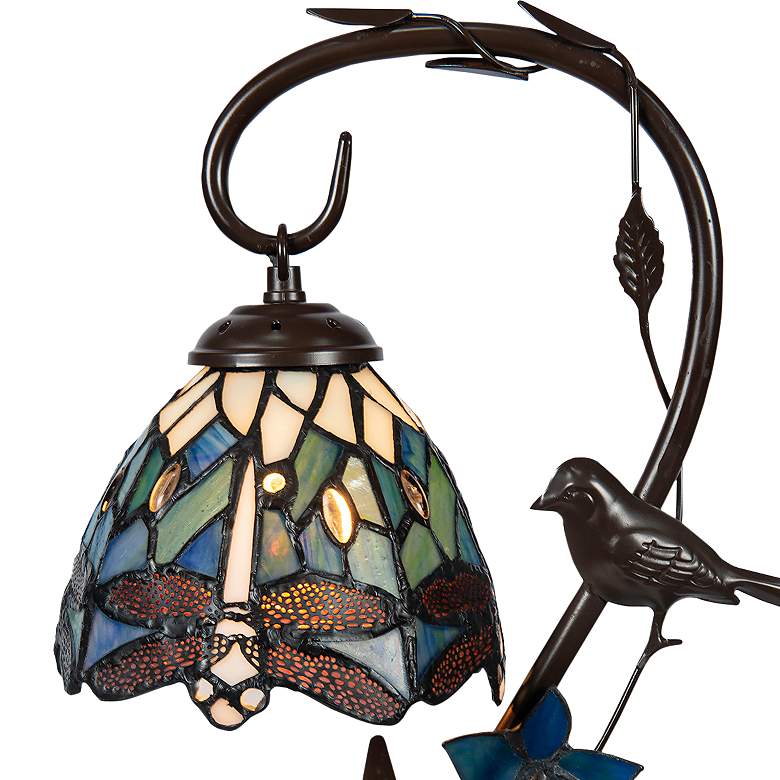 Image 3 Bird On Vine Dragonfly 18"H Antique Bronze Accent Table Lamp more views