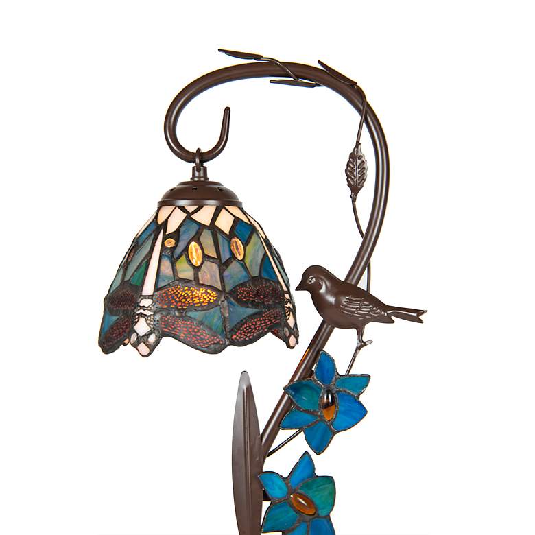 Image 4 Bird On Vine Dragonfly 18"H Antique Bronze Accent Table Lamp more views