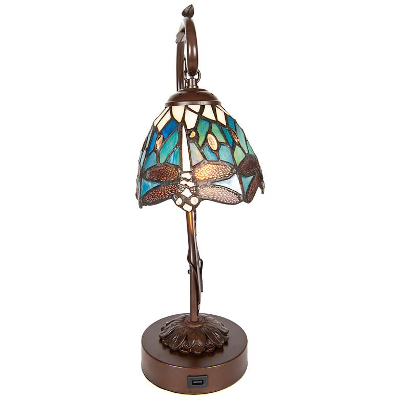 Image 5 Bird On Vine Dragonfly 18"H Antique Bronze Accent Table Lamp more views