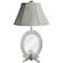Bird Reflections 23" High Antique White Mirror Accent Table Lamp