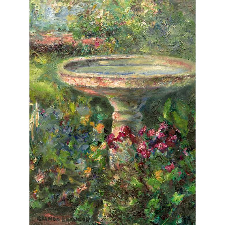 Image 1 Birdbath 40" High All-Weather Outdoor Canvas Wall Art