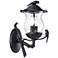 Birdie 16" High Black Seedy Glass Outdoor Wall Light
