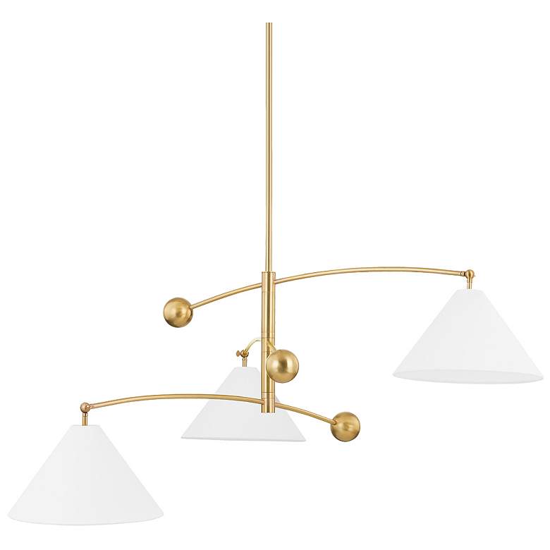 Image 1 Birdie 3 Light Chandelier Aged Brass