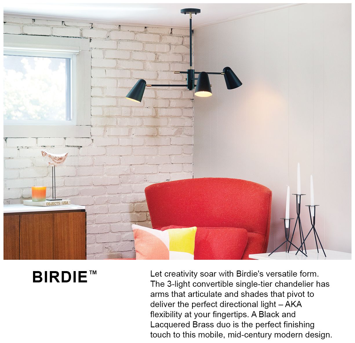 Birdie 30" Wide Lacquered Brass 3-Tier Chandelier