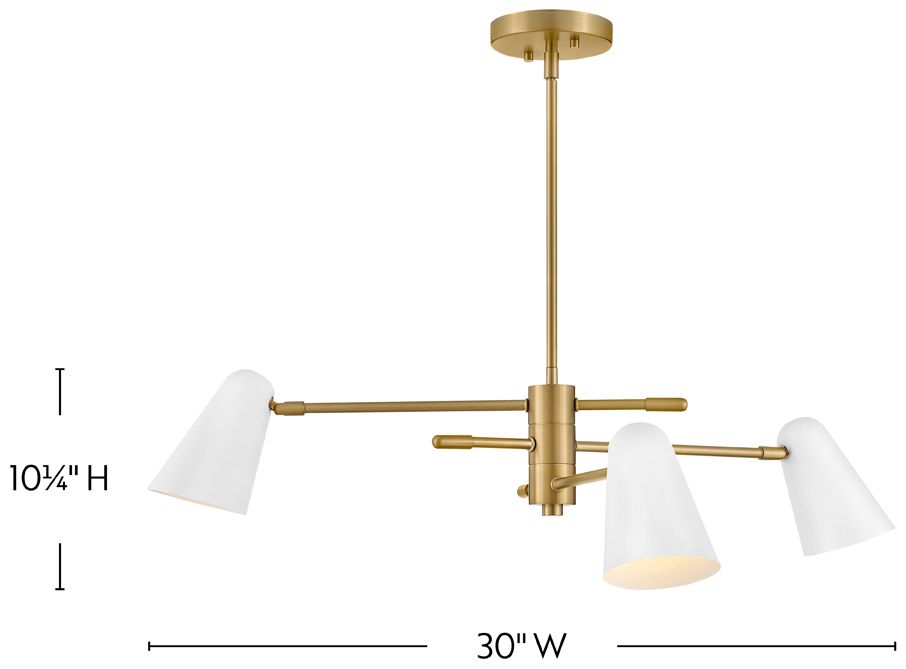 Image 3 Birdie 30" Wide Lacquered Brass 3-Tier Chandelier more views