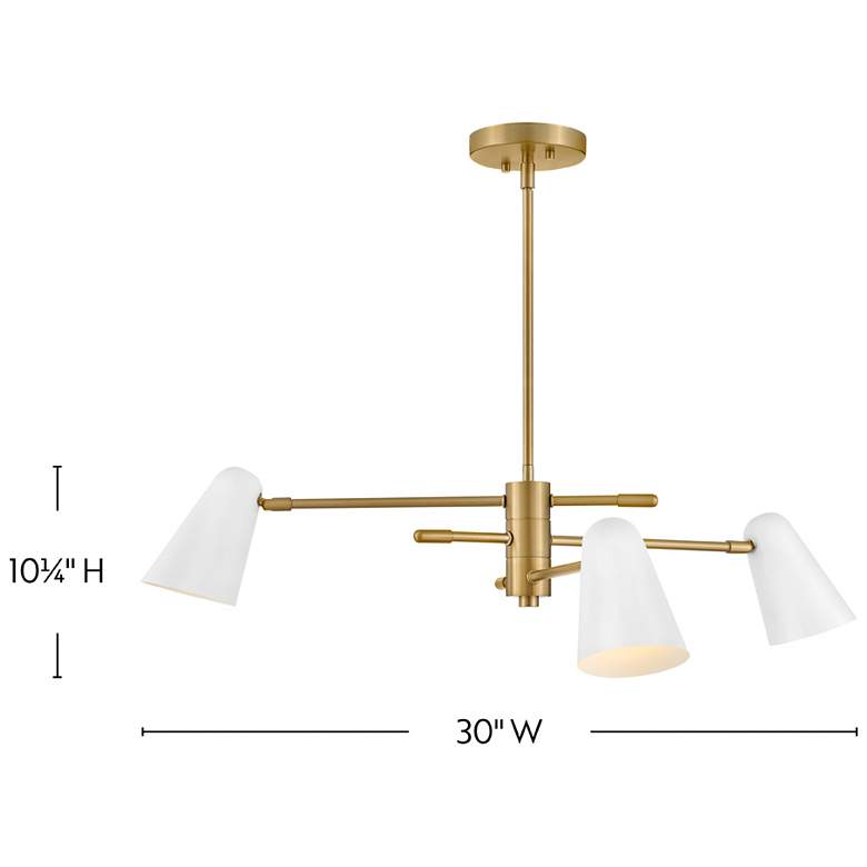 Image 3 Birdie 30" Wide Lacquered Brass 3-Tier Chandelier more views
