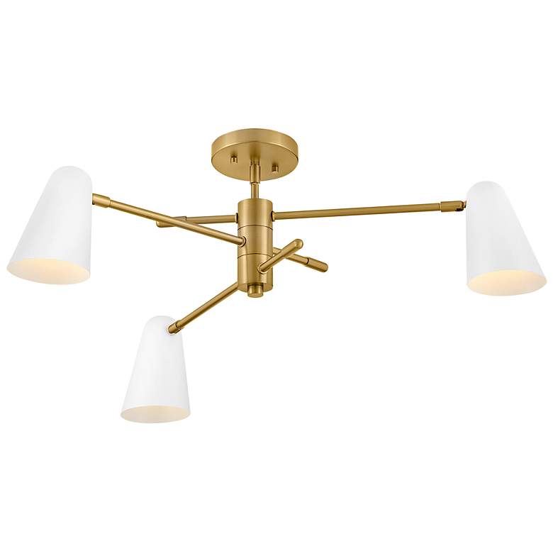 Image 4 Birdie 30" Wide Lacquered Brass 3-Tier Chandelier more views