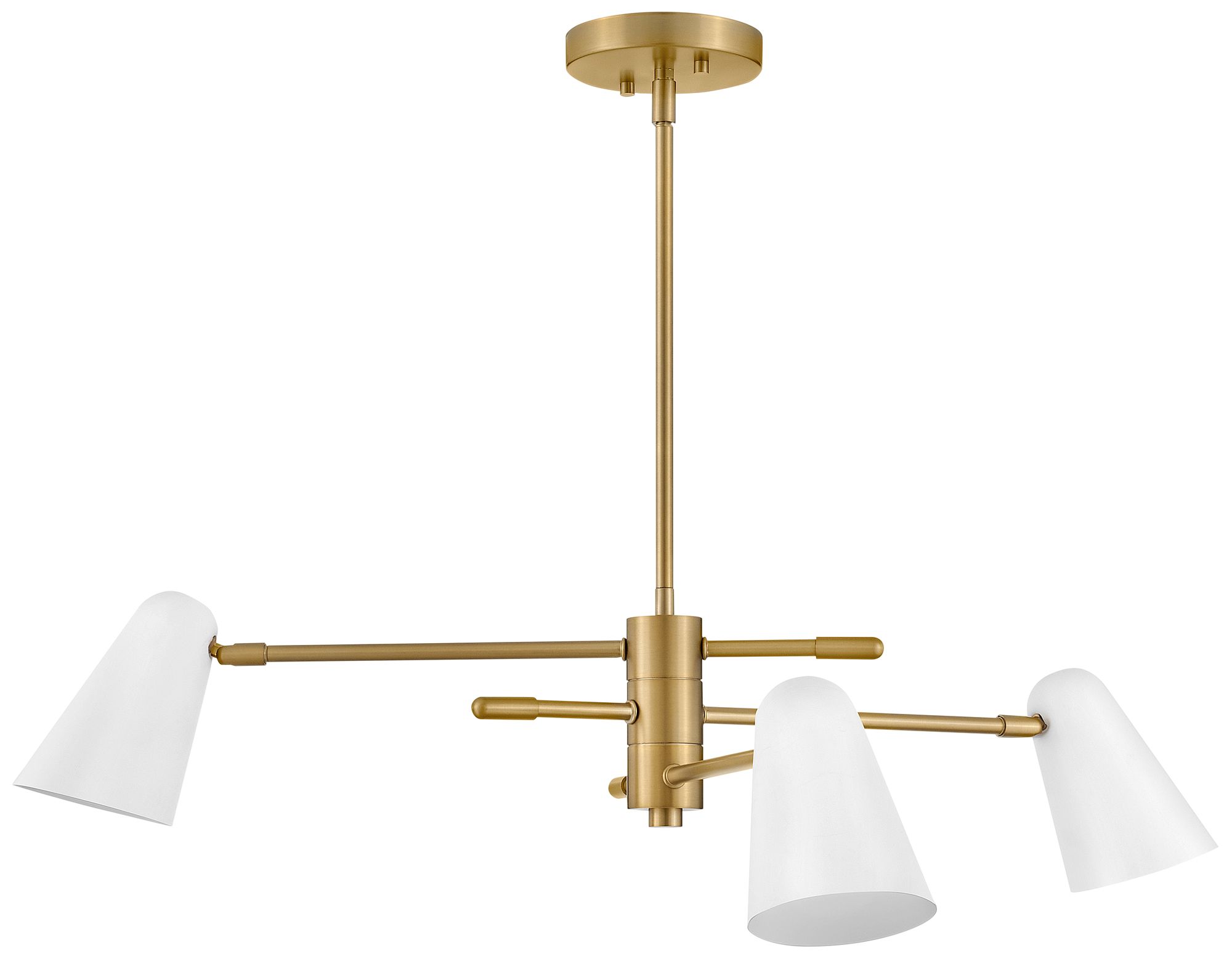 Image 5 Birdie 30" Wide Lacquered Brass 3-Tier Chandelier more views