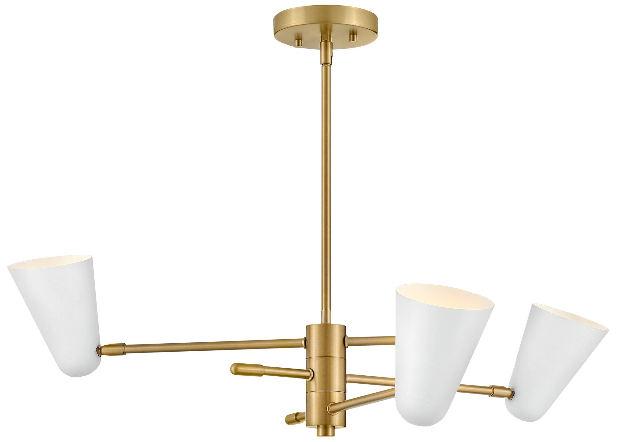 Image 7 Birdie 30" Wide Lacquered Brass 3-Tier Chandelier more views