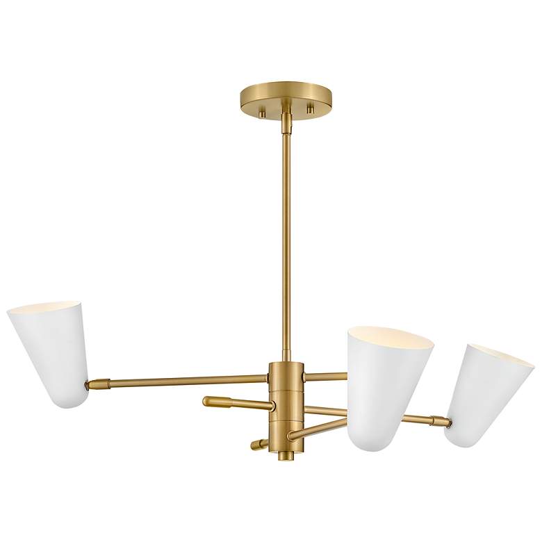 Image 7 Birdie 30" Wide Lacquered Brass 3-Tier Chandelier more views