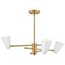 7_Birdie 30" Wide Lacquered Brass 3-Tier Chandelier more views