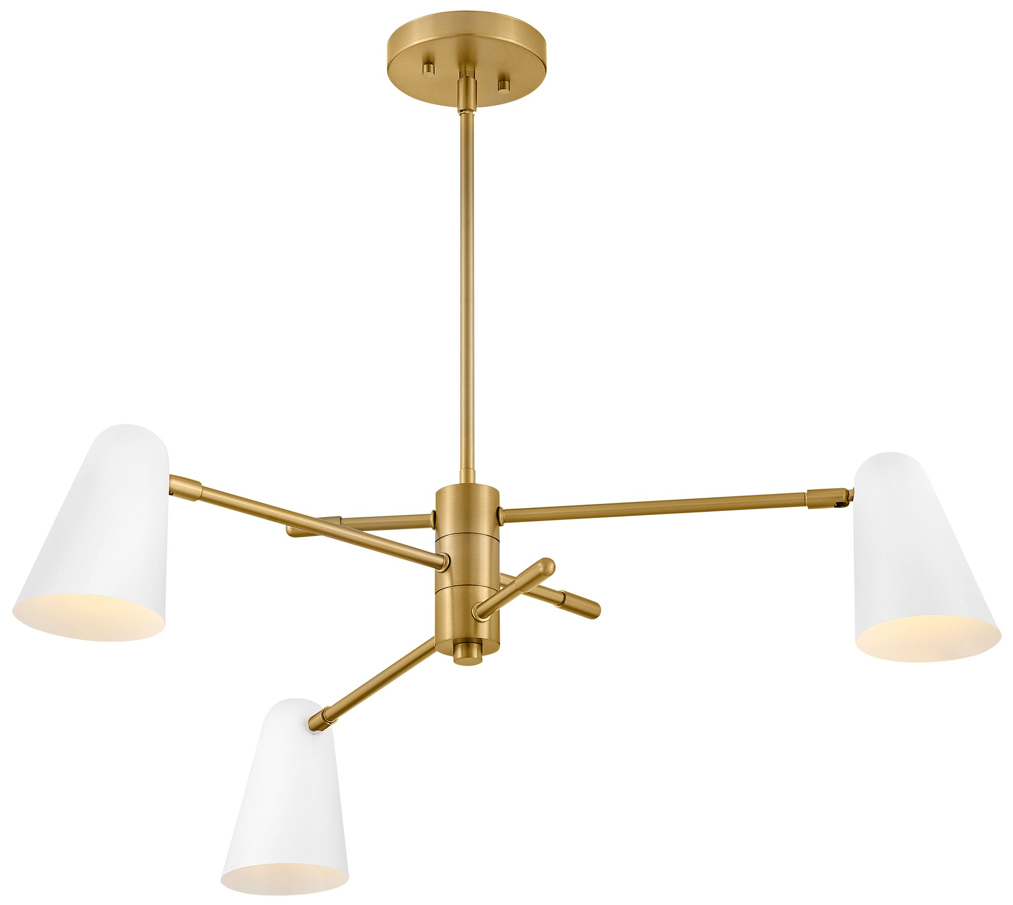 Birdie 30" Wide Lacquered Brass 3-Tier Chandelier