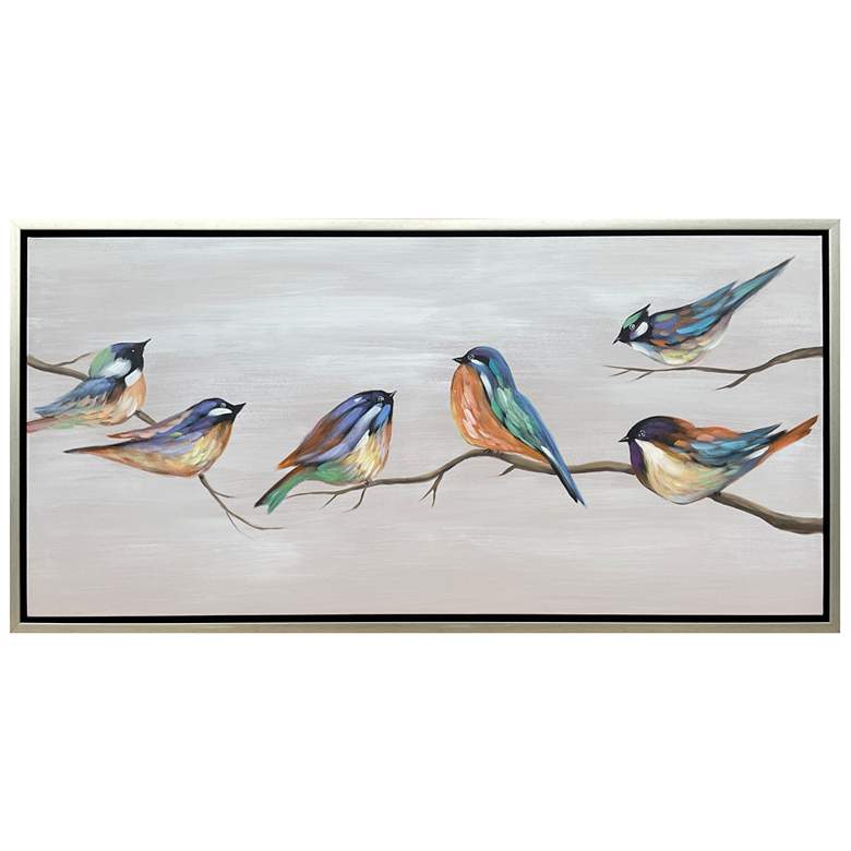 Image 1 Birdie Birds 47 1/4" Wide Framed Canvas Wall Art