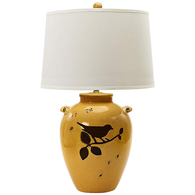 Image 1 Birdie Shabby Amber Ceramic Table Lamp