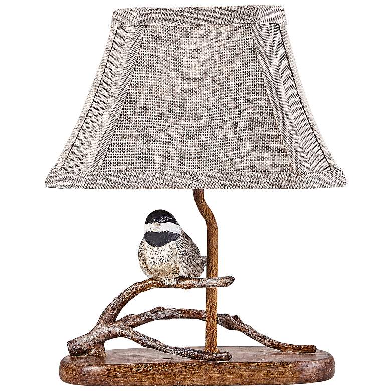 Image 1 Birdie Songbird 12" High Rustic Cottage Table Lamp with Linen Shade