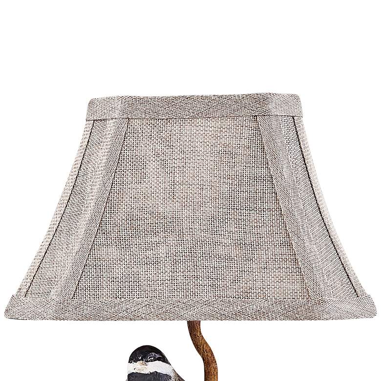 Image 2 Birdie Songbird 12 inch High Rustic Cottage Table Lamp with Linen Shade more views